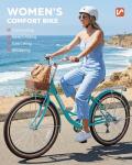 VIRIBUS Women's Beach Cruiser Bike with Basket