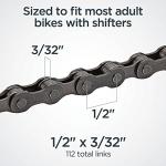 Schwinn Bike Chain, 1/2" x 3/32" Derailleur Chain Replacement, 112 Total Links, for Derailleur, Mountain, 6-7 Speed Cruisers and Hybrid Bikes, Fits Most Adult Shifter Bicycles