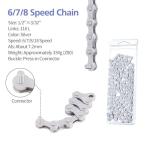 6/7/8 Speed Bike Chain, Bike Chain for Road Mountain Racing Cycling