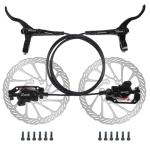 BUCKLOS MTB Hydraulic Disc Brakes Set with 160mm Rotors 2 Piston Bike Disc Brake Aluminum Alloy Levers with Calipers PM/IS Adapter Fit for Mountain Bike, Road Bike, BMX HB-323