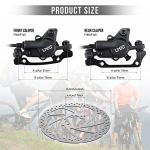 TOBWOLF 1 Pair MTB Disc Brake Set, Hydraulic Disc Brake Kit with 160mm Rotors, Left Front 81cm & Right Rear 147cm, Aluminum Oil Pressure Calipers Levers for Mountain Bike E-Bike Fat Bike Road Bike