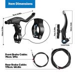 Hmseng V-Type Bike Brake Set, Complete Universal Bike Front and Rear MTB Brake, Bicycle Brakes, Inner and Outer Cables, Include Brakes Lever Calipers Multi-Tool Wrenches-Black