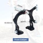 WEEROCK Front Bike Calip Brake, Front C Brake, Rim Brake with Left Aluminium Alloy Brake Lever, Bike Cable for Kids Bike, Child Bike, Student Bicycle, BMX，Beach Bike, Commuter Bike, Black