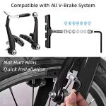 Hapleby 4PCS Premium Bike Brake Pads, Professional Mountain Bicycle V-Brake Pads, Bike Brake Blocks Kit, for Free Hex Wrench