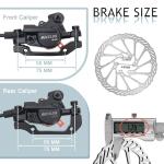 BUCKLOS MTB Hydraulic Disc Brakes Set with 160mm Rotors 2 Piston Bike Disc Brake Aluminum Alloy Levers with Calipers PM/IS Adapter Fit for Mountain Bike, Road Bike, BMX HB-323