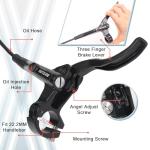 BUCKLOS MTB Hydraulic Disc Brakes Set with 160mm Rotors 2 Piston Bike Disc Brake Aluminum Alloy Levers with Calipers PM/IS Adapter Fit for Mountain Bike, Road Bike, BMX HB-323