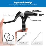 Hmseng V-Type Bike Brake Set, Complete Universal Bike Front and Rear MTB Brake, Bicycle Brakes, Inner and Outer Cables, Include Brakes Lever Calipers Multi-Tool Wrenches-Black