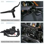 BUCKLOS MTB Hydraulic Disc Brakes Set with 160mm Rotors 2 Piston Bike Disc Brake Aluminum Alloy Levers with Calipers PM/IS Adapter Fit for Mountain Bike, Road Bike, BMX HB-323