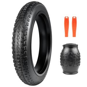 MEGHNA Fat Bike Tire 24 x 3.0 inch E Bike Tire 75-507 Foldable Knobby High Traction Replacement for Snow Bike Kids Fat Bike Electric Bike