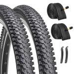 26-inch Mountain Bike Tires Set: Hycline 2-Pack 26x1.95 inch (54-559mm) Folding Replacement Puncture-Resistant Bicycle Tires and Pair 26-inch Inner Tubes with Tire Levers for MTB Off-Road Bike