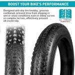 MEGHNA Fat Bike Tire 24 x 3.0 inch E Bike Tire 75-507 Foldable Knobby High Traction Replacement for Snow Bike Kids Fat Bike Electric Bike