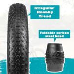 MEGHNA Fat Bike Tire 24 x 3.0 inch E Bike Tire 75-507 Foldable Knobby High Traction Replacement for Snow Bike Kids Fat Bike Electric Bike