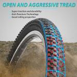 24-inch Mountain Bike Tires Set: Hycline 2-Pack 24x1.95 inch (54-507mm) Folding Replacement Puncture-Resistant Bicycle Tires and Pair 24-inch Inner Tubes with Tire Levers for MTB Off-Road Bike