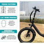 MEGHNA Fat Bike Tire 24 x 3.0 inch E Bike Tire 75-507 Foldable Knobby High Traction Replacement for Snow Bike Kids Fat Bike Electric Bike