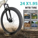 24-inch Mountain Bike Tires Set: Hycline 2-Pack 24x1.95 inch (54-507mm) Folding Replacement Puncture-Resistant Bicycle Tires and Pair 24-inch Inner Tubes with Tire Levers for MTB Off-Road Bike