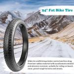 MEGHNA Fat Bike Tire 24 x 3.0 inch E Bike Tire 75-507 Foldable Knobby High Traction Replacement for Snow Bike Kids Fat Bike Electric Bike