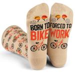 Lavley Born to Bike Socks - Funny Cycling Socks for Men and Women - Novelty Gift for Cyclists and Riders Who Love Outdoor Sports - One Size Fits Most