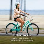 Schwinn Replacement Bike Tire, 26" x 2.125" Cruiser Bike Tire, Smooth Tread Pattern, Puncture Guard, Fits Internal Rim Widths 19mm-29mm, PSI Range 40 to 65