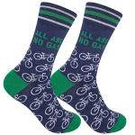 FUNATIC All Ass No Gas Funny Bike Socks | Novelty Cyclist Lover Gift Idea with Saying | Best Biker Themed Holiday Party Apparel Present | Unique Bicycle Riding Enthusiast Related Item for Men Women
