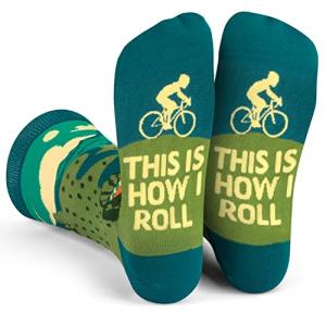 Lavley This Is How I Roll Bike Socks - Funny Cycling Socks for Men and Women Who Love Road Biking - Novelty Gift for Cyclists - One Size Fits Most
