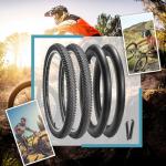 24-inch Mountain Bike Tires Set: Hycline 2-Pack 24x1.95 inch (54-507mm) Folding Replacement Puncture-Resistant Bicycle Tires and Pair 24-inch Inner Tubes with Tire Levers for MTB Off-Road Bike
