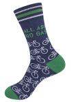 FUNATIC All Ass No Gas Funny Bike Socks | Novelty Cyclist Lover Gift Idea with Saying | Best Biker Themed Holiday Party Apparel Present | Unique Bicycle Riding Enthusiast Related Item for Men Women