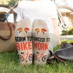 Lavley Born to Bike Socks - Funny Cycling Socks for Men and Women - Novelty Gift for Cyclists and Riders Who Love Outdoor Sports - One Size Fits Most