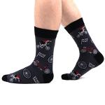 WeciBor 5-Pack Funny Cycling Crew Socks for Men - Novelty Bike Pattern, Perfect for Cyclists, Size 9-13