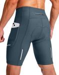  Riding Biker BicycMen's Bike Shorts 3D Padded Cycling Road Biking Underwear Mountainle UPF 50+ Cycle Shorts Zipper Pockets(Blue Grey,M)