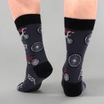 WeciBor 5-Pack Funny Cycling Crew Socks for Men - Novelty Bike Pattern, Perfect for Cyclists, Size 9-13