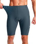  Riding Biker BicycMen's Bike Shorts 3D Padded Cycling Road Biking Underwear Mountainle UPF 50+ Cycle Shorts Zipper Pockets(Blue Grey,M)