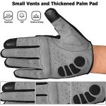 WESTWOOD FOX Cycling Bike Gloves for Men Full Finger BMX Biking Mountain for Grips - Bicycle Touchscreen MTB Gloves Padded Anti-Slip Riding Women Wheelchairs Road Cycling (Black, L)