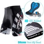 sponeed Men's Shorts for Biking Padding Cycling Pants Male Trainning Padded Road Bike Underwear US L White