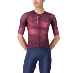 CASTELLI Men’s Climber’s A/C Jersey, Quarter Length Sleeve, Full Zip, Road Cycling & Gravel Biking Jersey with UV Protection - Deep Bordeaux/White - X-Large