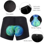 ASTRYON Men's Cycling Underwear Shorts 5D Padded Gel Mountain Bike Bicycle MTB Liner with Breathable, Quick Drying Shockproof (US, Alpha, Medium, Regular, Regular, Black)