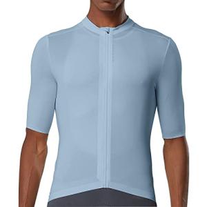 YKYWBIKE Pro Cycling Jersey Men Aero Bike Jersey Short Sleeve Road Bike Shirt Wicking Breathable Quick Dry 4 Pocket Bicycle Biking Sun Protection Grey