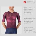 CASTELLI Men’s Climber’s A/C Jersey, Quarter Length Sleeve, Full Zip, Road Cycling & Gravel Biking Jersey with UV Protection - Deep Bordeaux/White - X-Large