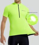 Spotti Men's Cycling Bike Jersey Short Sleeve with 3 Rear Pockets- Moisture Wicking, Breathable, Quick Dry Biking Shirt