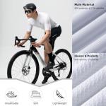 ROCKBROS Men's Cycling Jersey Short Sleeve Road Bike Shirt Zipper Pocket Quick Dry Bicycle Jersey White