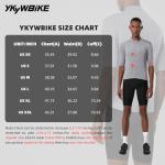 YKYWBIKE Pro Cycling Jersey Men Aero Bike Jersey Short Sleeve Road Bike Shirt Wicking Breathable Quick Dry 4 Pocket Bicycle Biking Sun Protection Grey