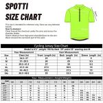 Spotti Men's Cycling Bike Jersey Short Sleeve with 3 Rear Pockets- Moisture Wicking, Breathable, Quick Dry Biking Shirt