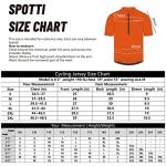 Spotti Men's Cycling Bike Jersey Short Sleeve with 3 Rear Pockets- Moisture Wicking, Breathable, Quick Dry Biking Shirt
