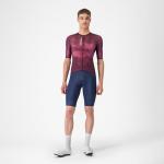 CASTELLI Men’s Climber’s A/C Jersey, Quarter Length Sleeve, Full Zip, Road Cycling & Gravel Biking Jersey with UV Protection - Deep Bordeaux/White - X-Large