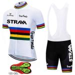 X-CQREG Cycling Jersey Men Set Bib Shorts Set Summer Mountain Bike Bicycle Suit Anti-UV Bicycle Team Racing Uniform Clothes (White, X-Large)