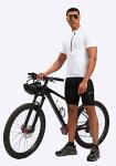 Men's Cycling Jersey Moisture Wicking Short Sleeve Half Zip Bike Road Mountain Biking Bicycle Biker Quick Dry UPF SPF Riding Sun Protection Racing Shirts for Men Zipper Pockets(White,XL)