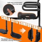Kids Bike Seat Front Mounted and Handlebar Child Bike Seat Detachable Front Mounted Toddler Bicycle Seats Bicycle Seats with Foot Pedals for Children 2~5 Years Compatible with All Adult MTB