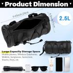 NEATABY Bike Handlebar Bag, 2.5L Black Waterproof Bicycle Frame Front Bag, Multiple Bike Storage Roll Bag Bicycle Accessories with Shoulder Strap for Mountain Road Bikes