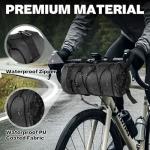 NEATABY Bike Handlebar Bag, 2.5L Black Waterproof Bicycle Frame Front Bag, Multiple Bike Storage Roll Bag Bicycle Accessories with Shoulder Strap for Mountain Road Bikes