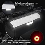 WOTOW Bike Handlebar Bag Waterproof - Bicycle Handlebar Roll Bag with Large Reflective Area, Bike Front Pouch with Waterproof Zipper Shoulder Strap Removable Straps for Cycling (Cylinder, 2.4L)