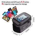 JXLHZLF Bike Handlebar Bag,Large Bicycle Front Storage Pouch Bag,6.5 inch Transparent Pouch with Shoulder Strap